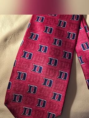 Duke University Red Blue D Logo Men's Silk Necktie Tie